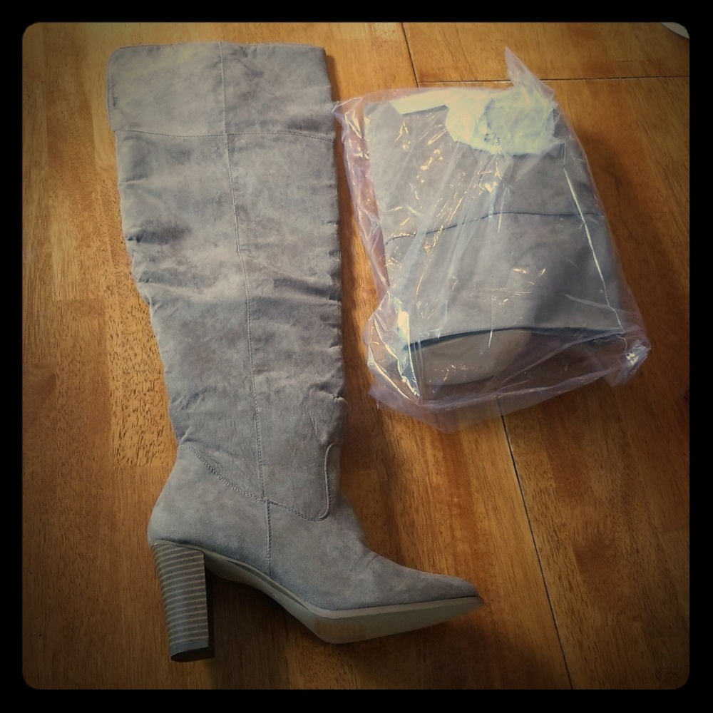 Taupe over the knee wide calf boots size 10